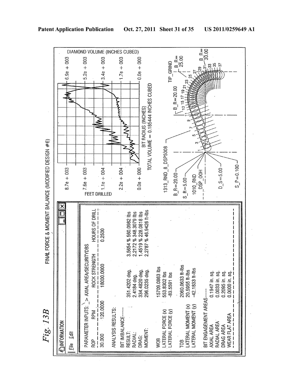 DRILL BIT AND DESIGN METHOD FOR OPTIMIZING DISTRIBUTION OF INDIVIDUAL     CUTTER FORCES, TORQUE, WORK, OR POWER - diagram, schematic, and image 32