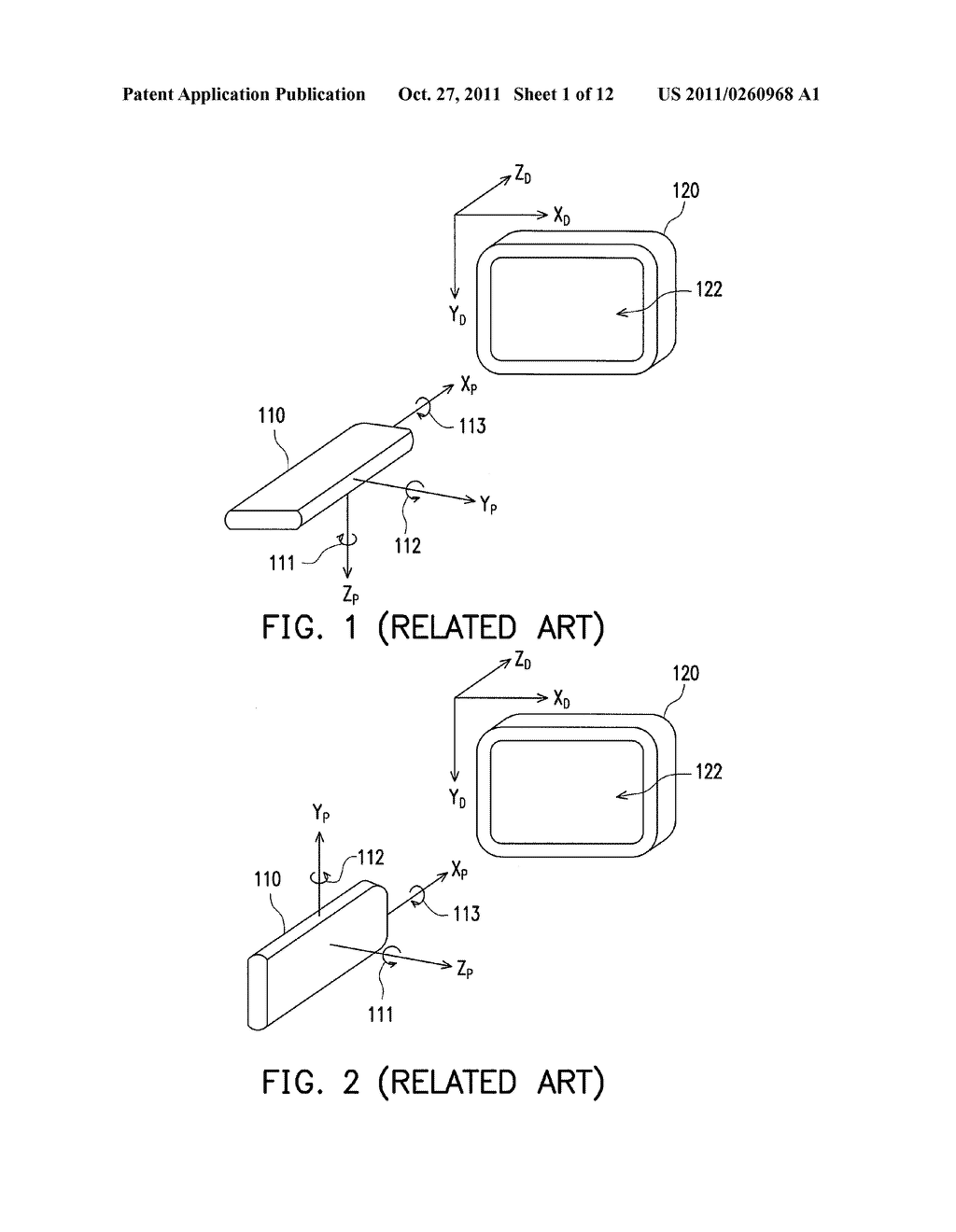 3D POINTING DEVICE AND METHOD FOR COMPENSATING ROTATIONS OF THE 3D     POINTING DEVICE THEREOF - diagram, schematic, and image 02