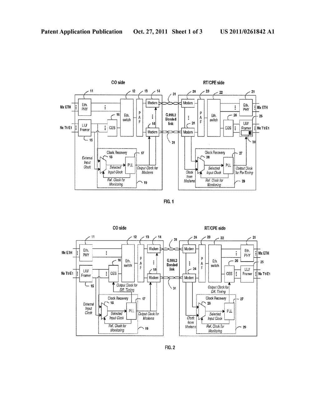 METHOD AND APPARATUS FOR RESILIENT CLOCK TRANSFER OVER MULTIPLE DSL LINES - diagram, schematic, and image 02