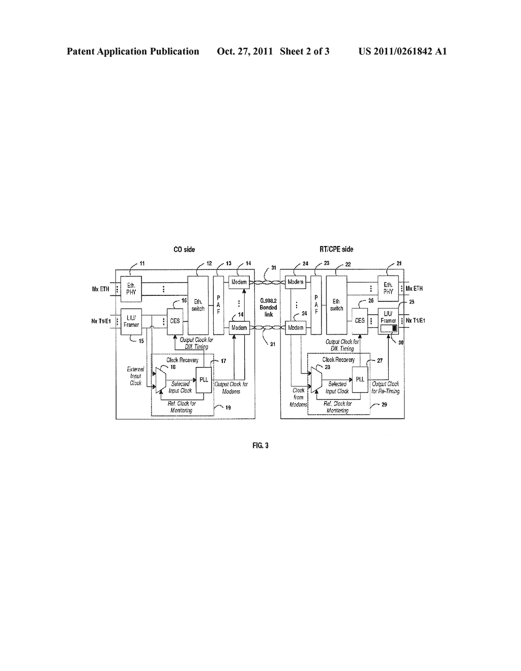 METHOD AND APPARATUS FOR RESILIENT CLOCK TRANSFER OVER MULTIPLE DSL LINES - diagram, schematic, and image 03