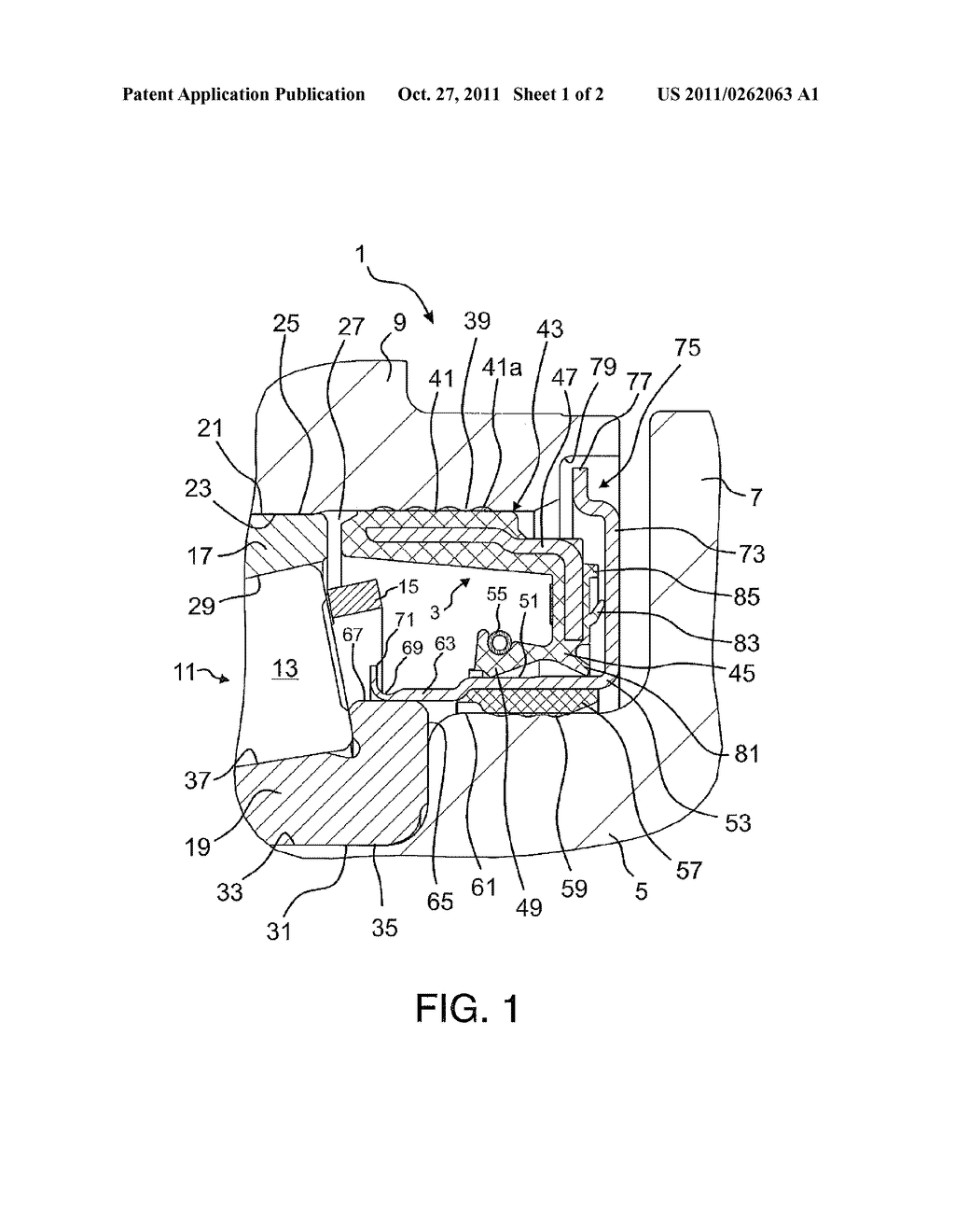 Sealing Device for a Hub and A Bearing Assembly including the Sealing     Device - diagram, schematic, and image 02