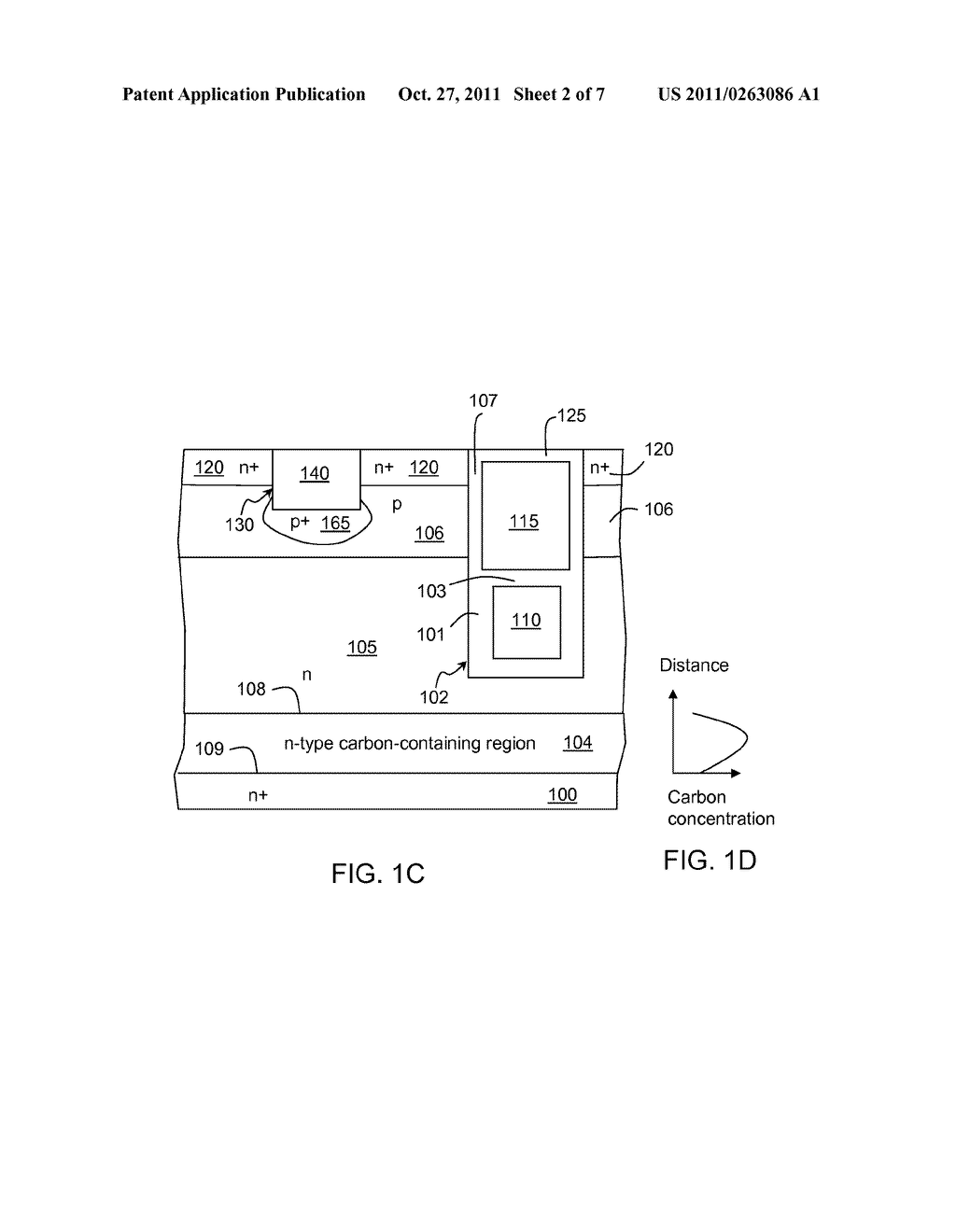 METHOD FOR FORMING POWER DEVICES WITH CARBON-CONTAINING REGION - diagram, schematic, and image 03