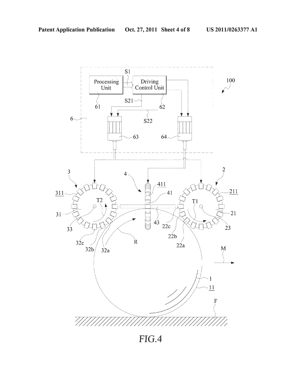 OMNI-WHEEL BASED DRIVING DEVICE WITH BELT TRANSMISSION MECHANISM - diagram, schematic, and image 05