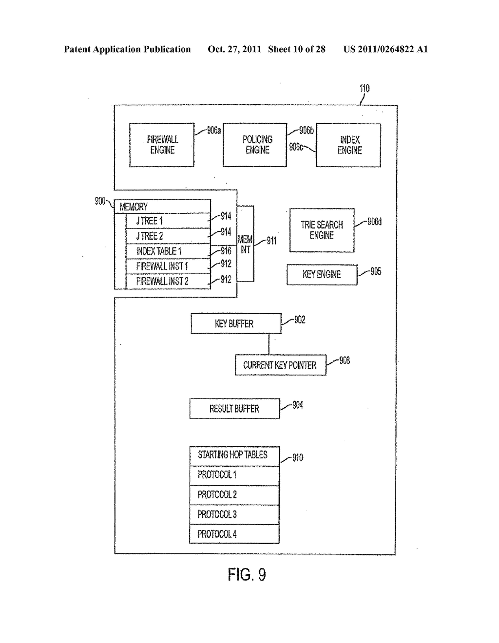 FILTERING AND ROUTE LOOKUP IN A SWITCHING DEVICE - diagram, schematic, and image 11