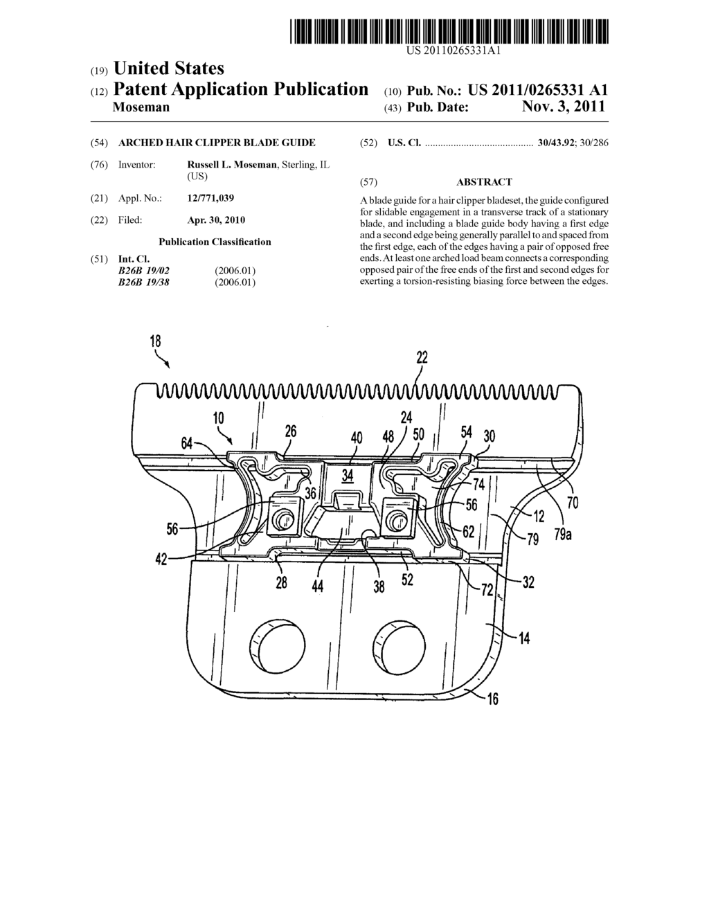 ARCHED HAIR CLIPPER BLADE GUIDE - diagram, schematic, and image 01