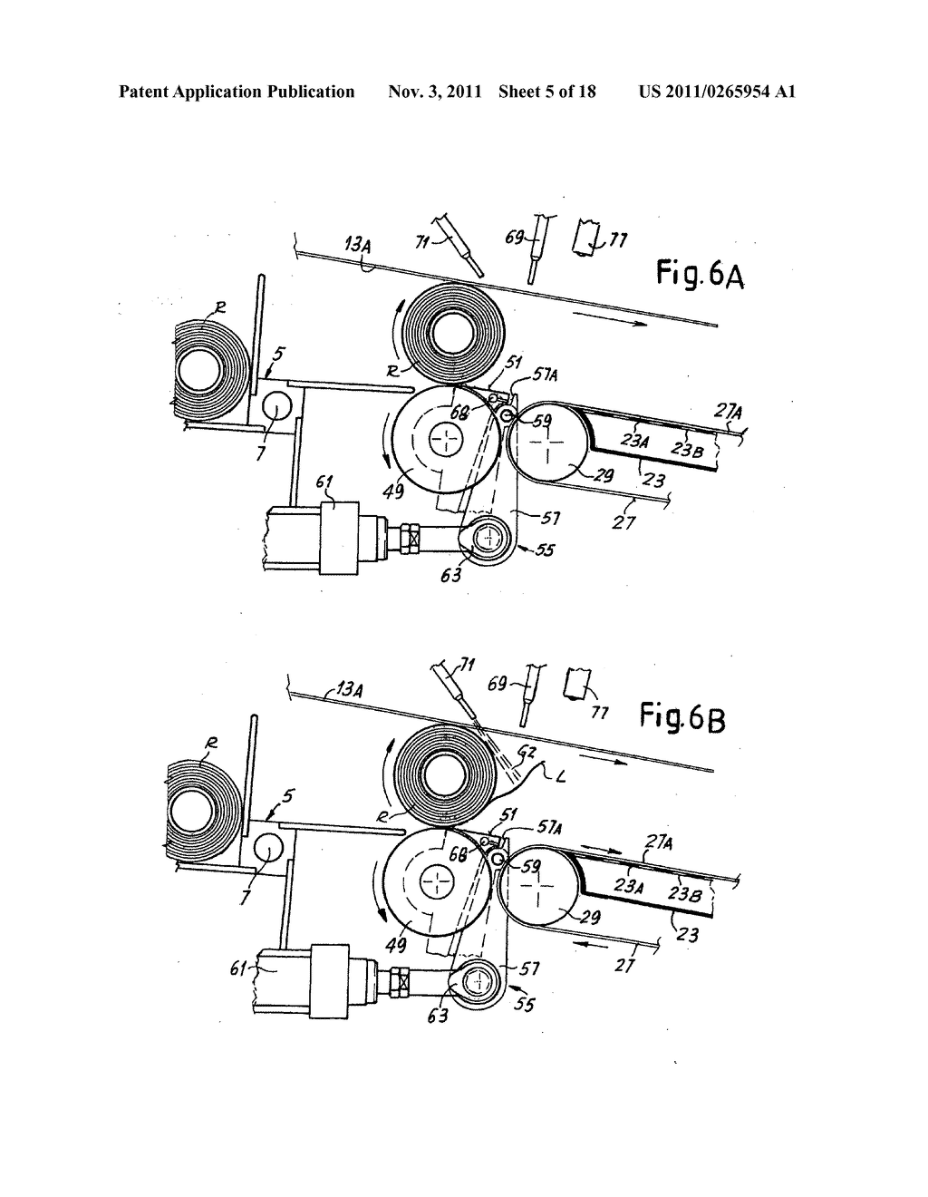 Method and device for closing the tail end of a log of web material and     log obtained - diagram, schematic, and image 06