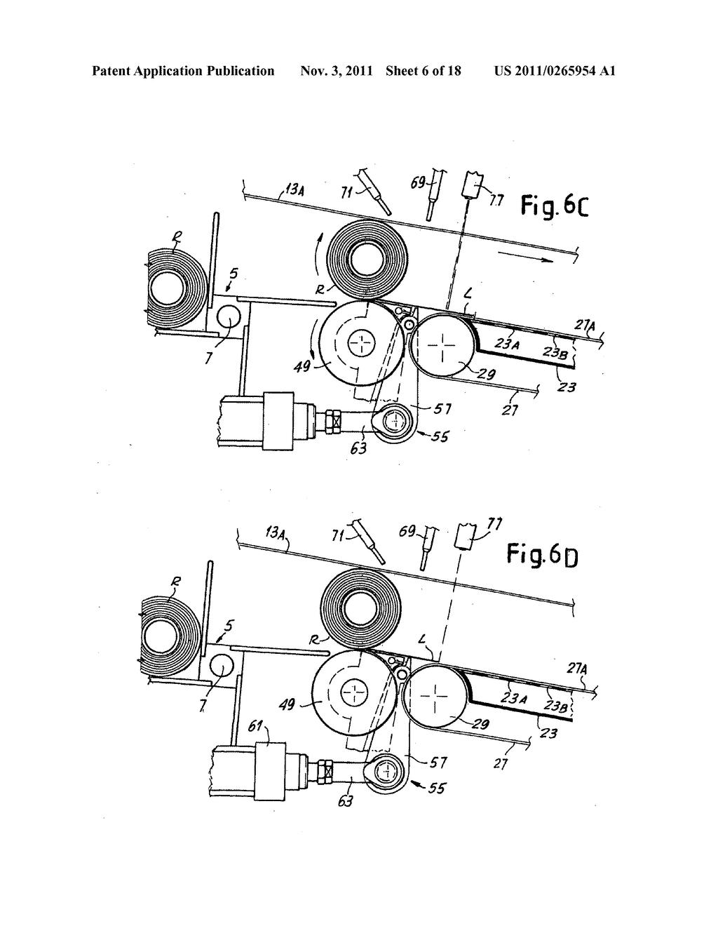 Method and device for closing the tail end of a log of web material and     log obtained - diagram, schematic, and image 07