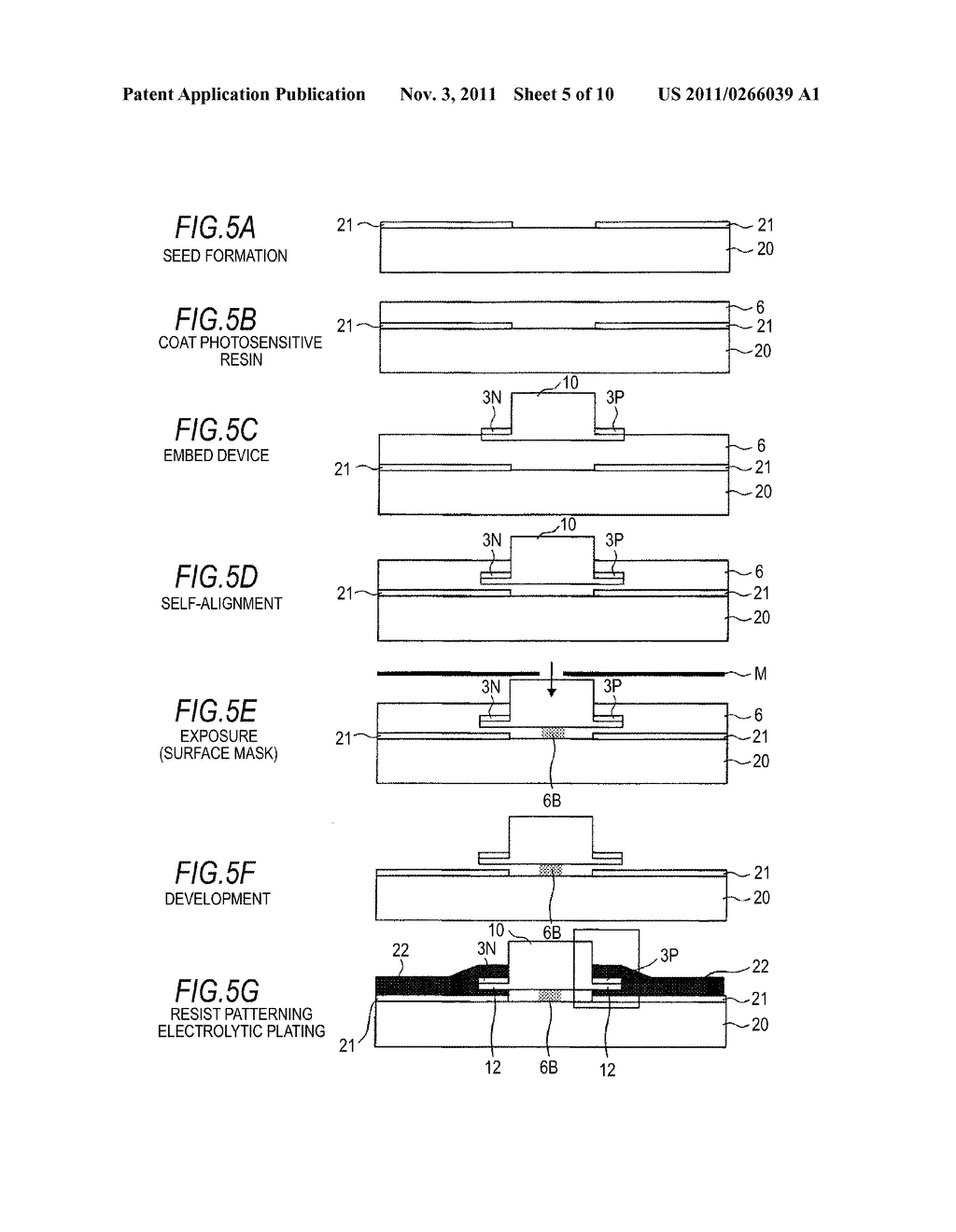 METHOD OF MOUNTING DEVICES IN SUBSTRATE AND DEVICE-MOUNTING SUBSTRATE     STRUCTURE THEREOF - diagram, schematic, and image 06