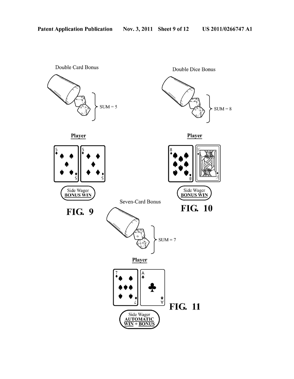 CRAPS-BASED SIDE WAGER FOR BLACKJACK CARD GAME - diagram, schematic, and image 10