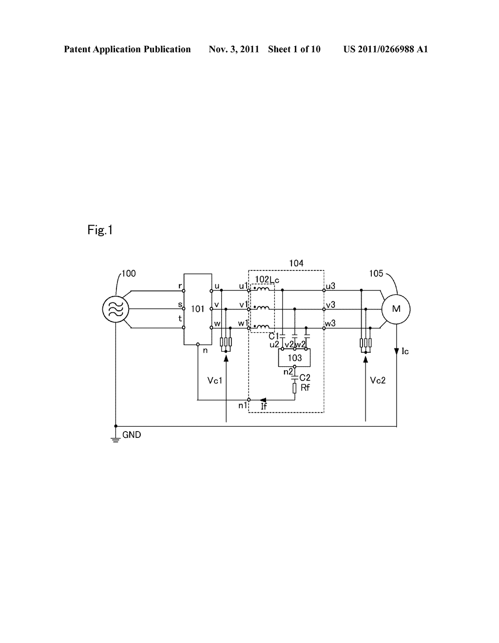 OUTPUT FILTER AND POWER CONVERSION APPARATUS HAVING THE SAME - diagram, schematic, and image 02