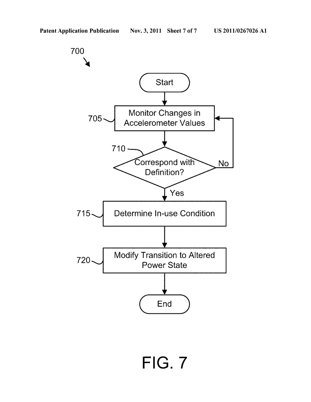Method and Apparatus for Modifying a Transition to an Altered Power State     of an Electronic Device Based on Accelerometer Output - diagram, schematic, and image 08