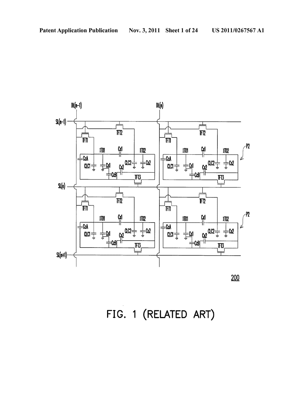PIXEL ARRAY, LIQUID CRYSTAL DISPLAY PANEL, AND ELECTRO-OPTICAL APPARATUS - diagram, schematic, and image 02