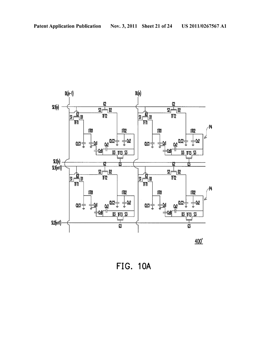 PIXEL ARRAY, LIQUID CRYSTAL DISPLAY PANEL, AND ELECTRO-OPTICAL APPARATUS - diagram, schematic, and image 22