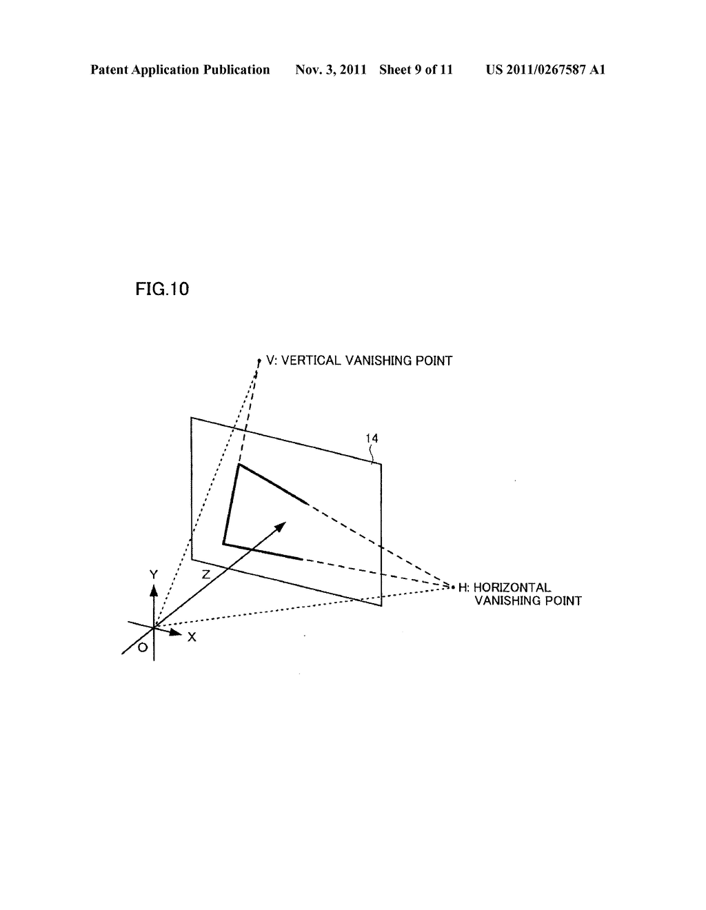 PROJECTOR, PROJECTED IMAGE ADJUSTMENT METHOD, AND PROGRAM FOR PROJECTING     AN IMAGE WHILE CORRECTING THE SHAPE OF THE IMAGE - diagram, schematic, and image 10