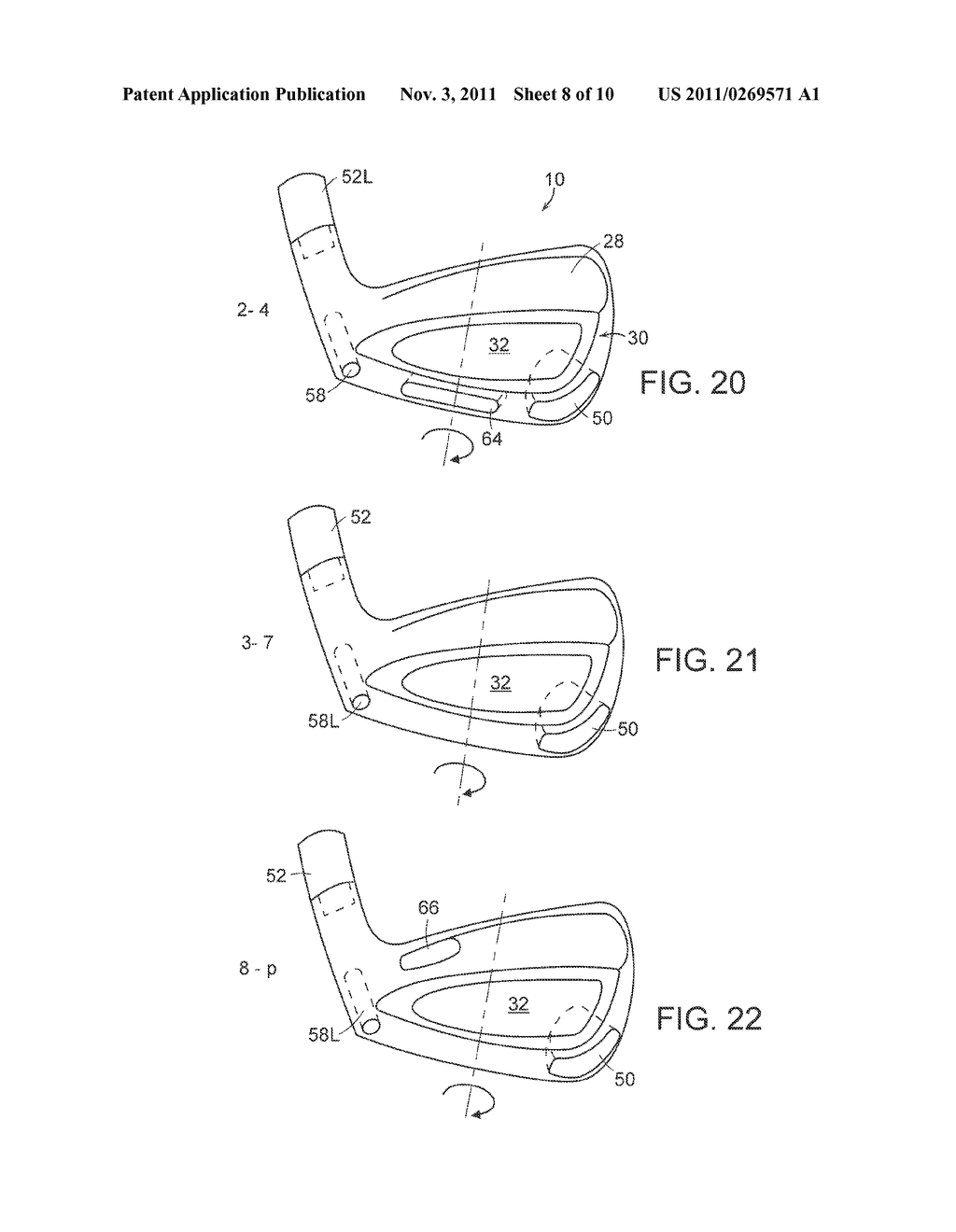 MUSCLE-BACK IRON GOLF CLUBS WITH HIGHER MOMENT OF INERTIA AND LOWER CENTER     OF GRAVITY - diagram, schematic, and image 09