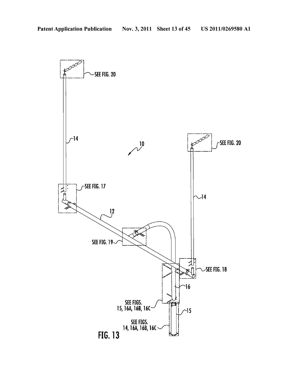 ROTATING FOOTBALL GOALPOST AND METHOD OF RETROFITTING AN EXISTING FOOTBALL     GOALPOST - diagram, schematic, and image 14