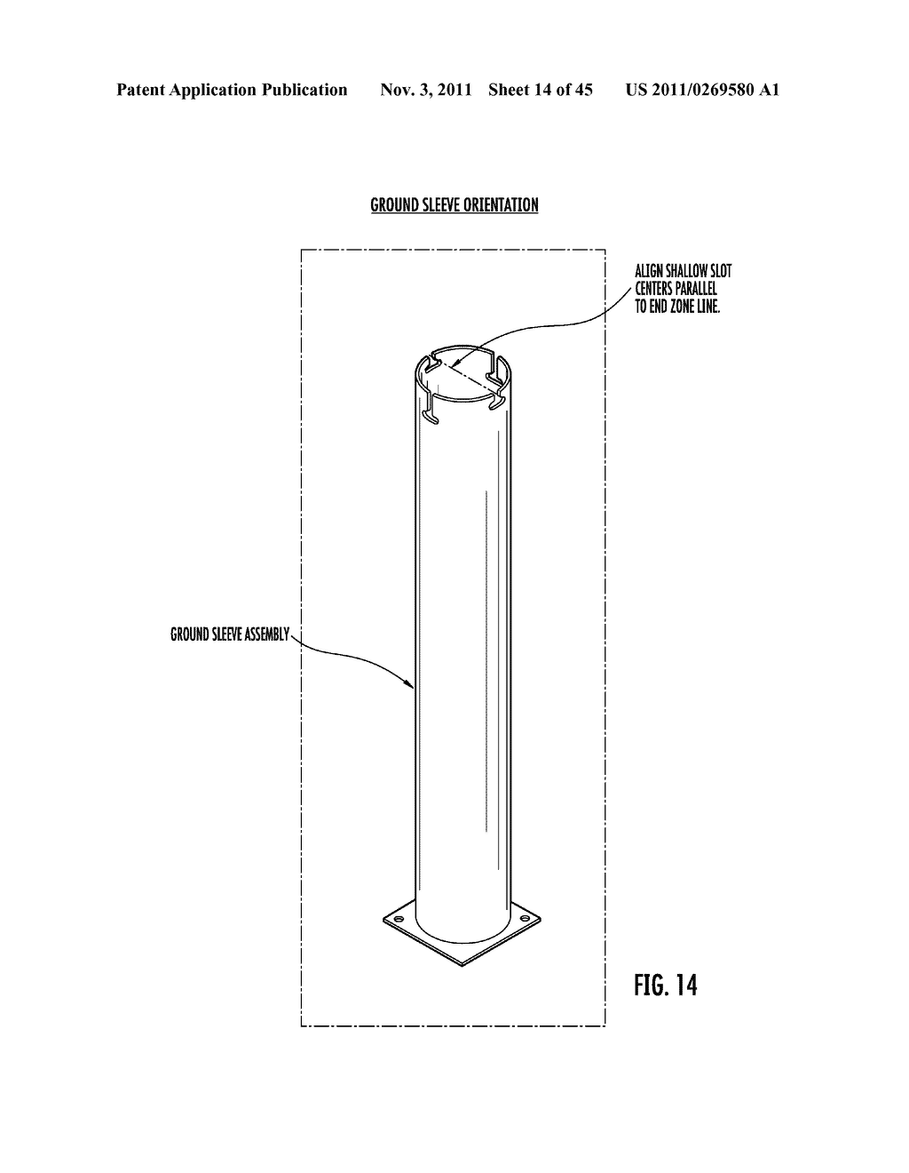 ROTATING FOOTBALL GOALPOST AND METHOD OF RETROFITTING AN EXISTING FOOTBALL     GOALPOST - diagram, schematic, and image 15