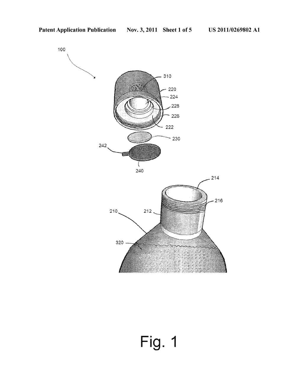 METHOD OF DELIVERY OF PERISHABLE LIQUID MIXTURES USING MIXING CAP AND     CONTAINER SYSTEM - diagram, schematic, and image 02