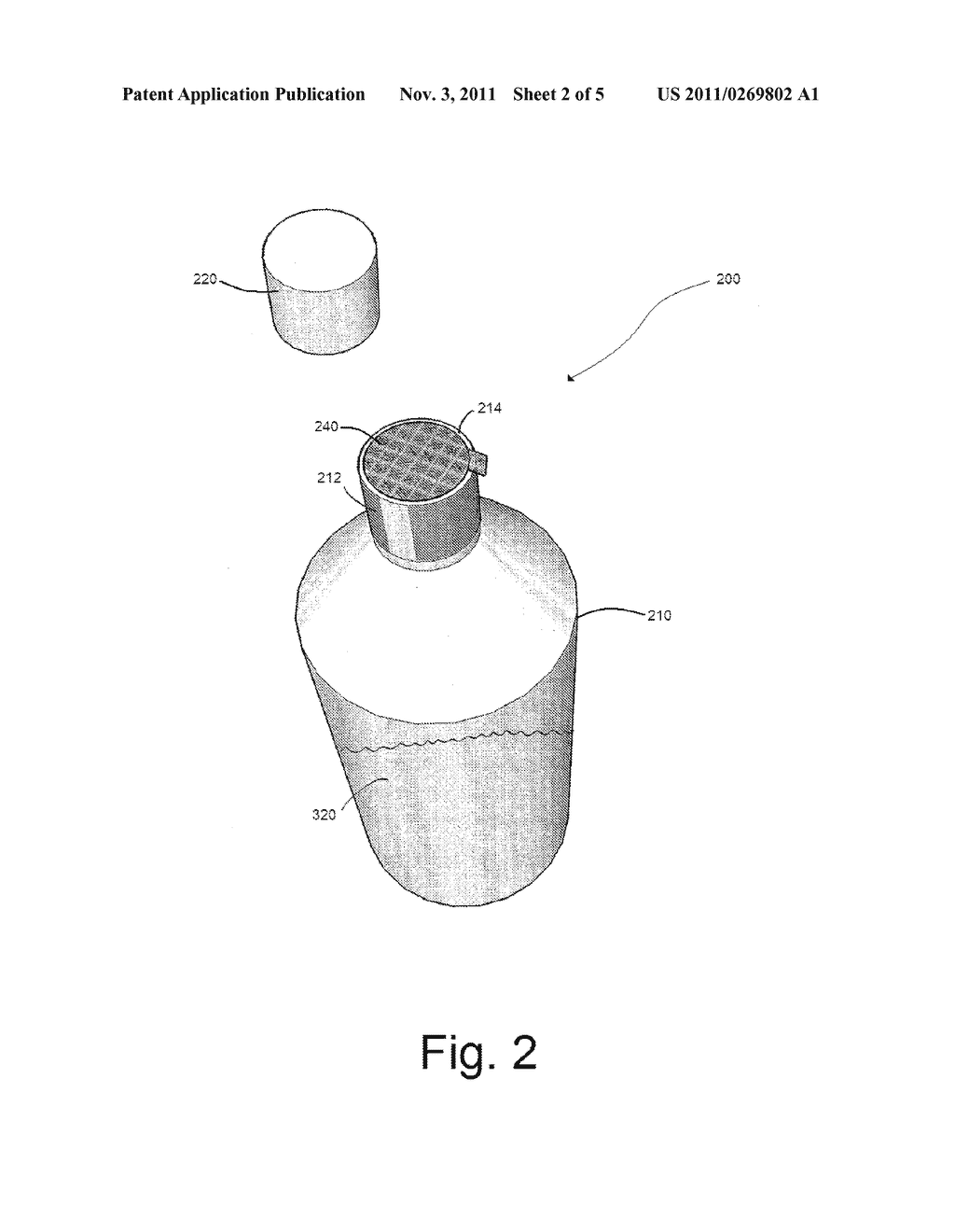 METHOD OF DELIVERY OF PERISHABLE LIQUID MIXTURES USING MIXING CAP AND     CONTAINER SYSTEM - diagram, schematic, and image 03