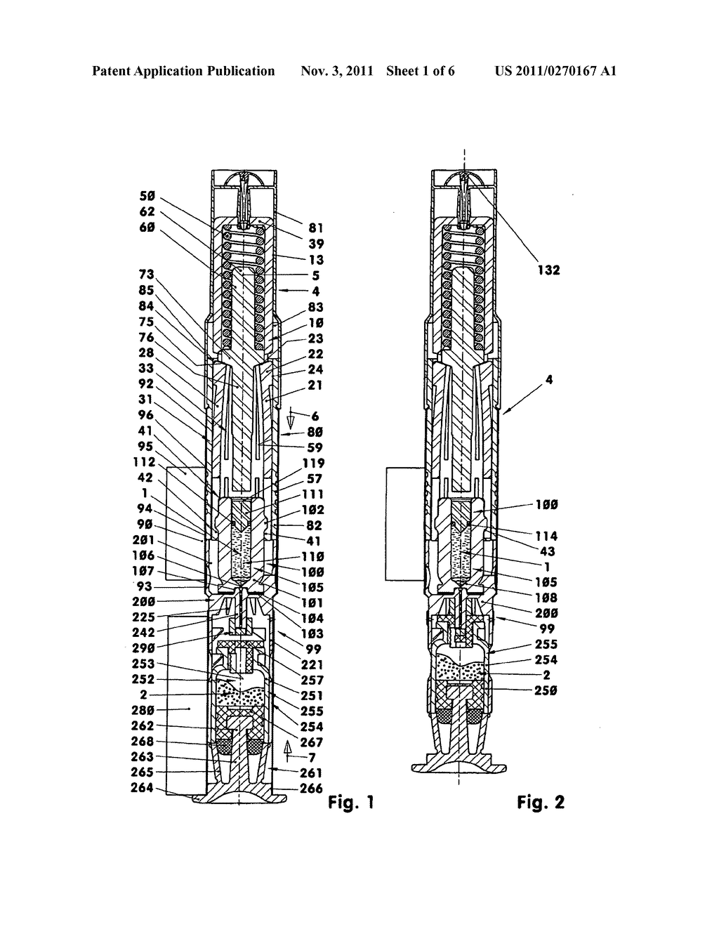 Injector having a displaceable stopper part - diagram, schematic, and image 02