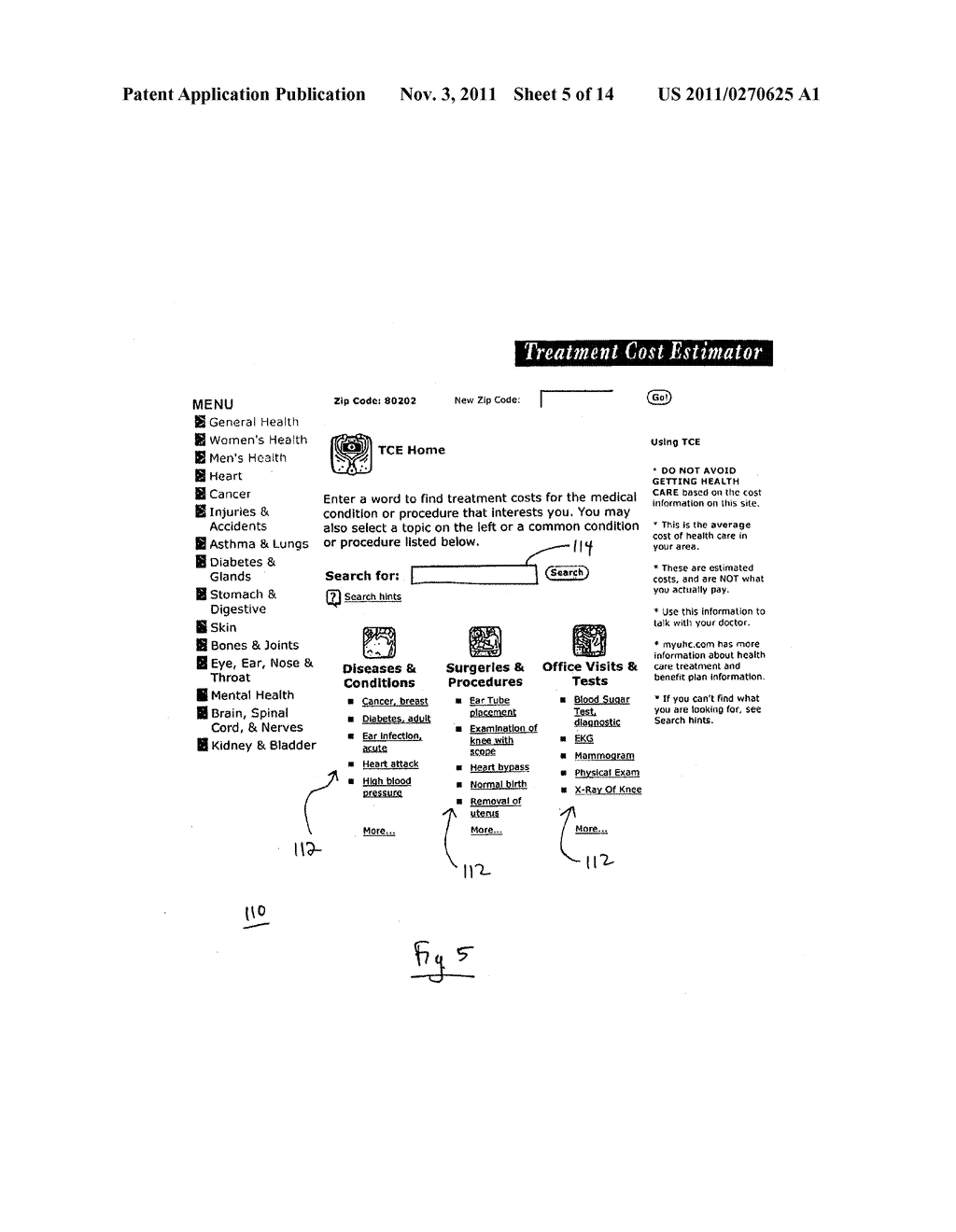 SYSTEM, METHOD AND COMPUTER PROGRAM FOR ESTIMATING MEDICAL COSTS - diagram, schematic, and image 06