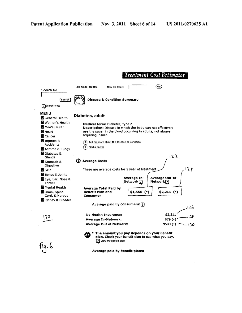 SYSTEM, METHOD AND COMPUTER PROGRAM FOR ESTIMATING MEDICAL COSTS - diagram, schematic, and image 07