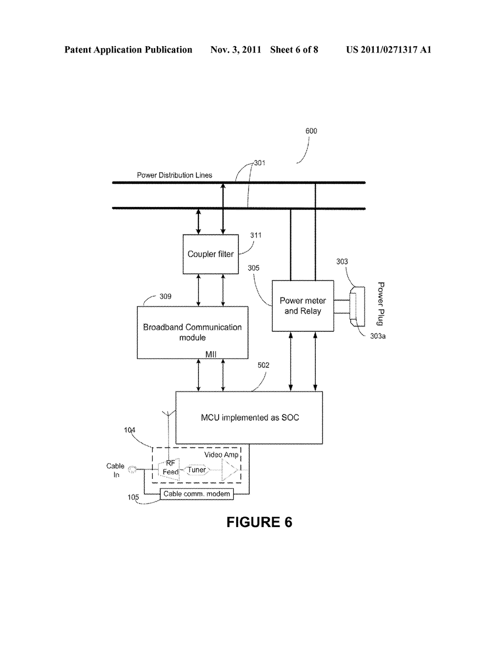 Set-Top-Box Having a Built-In Master Node That Provides an External     Interface for Communication and Control in a Power-Line-Based Residential     Communication System - diagram, schematic, and image 07