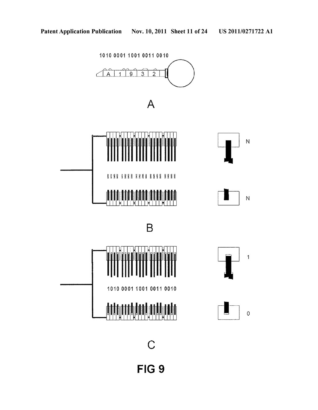 LOCK AND BINARY KEY THEREFOR - diagram, schematic, and image 12