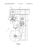 MACHINE FOR UNROLLING AND LATERALLY ALIGNING RIBBONS diagram and image