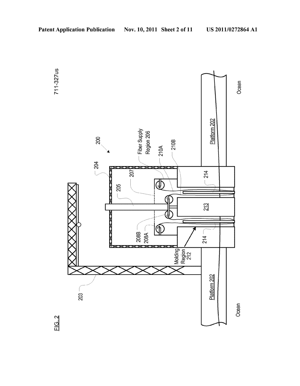Process and apparatus for molding continuous-fiber composite articles - diagram, schematic, and image 03