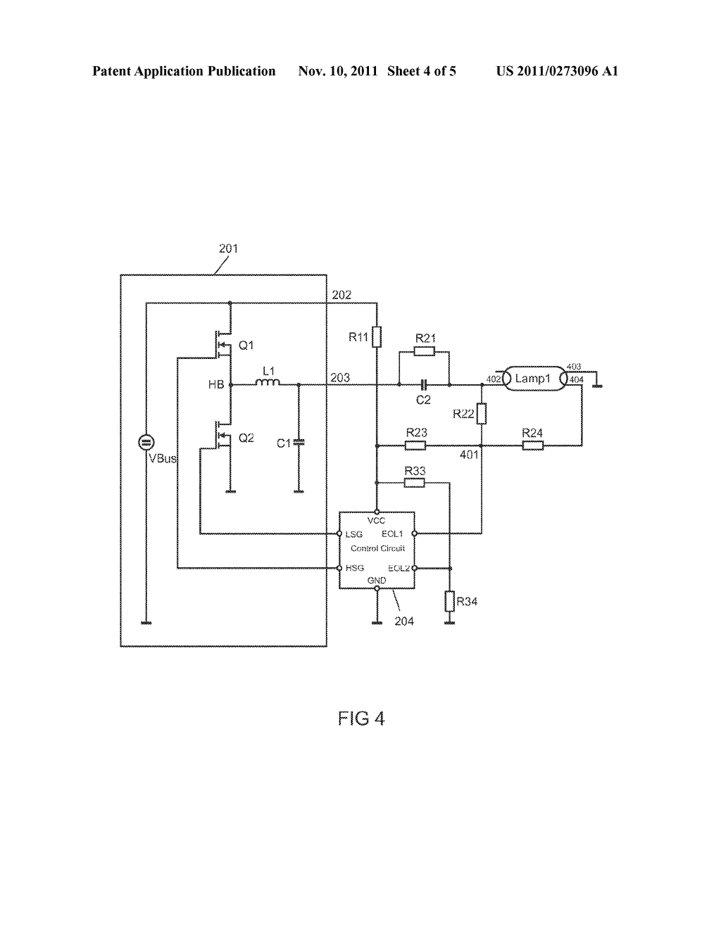DETECTOR CIRCUIT AND METHOD FOR ACTUATING A FLUORESCENT LAMP - diagram, schematic, and image 05