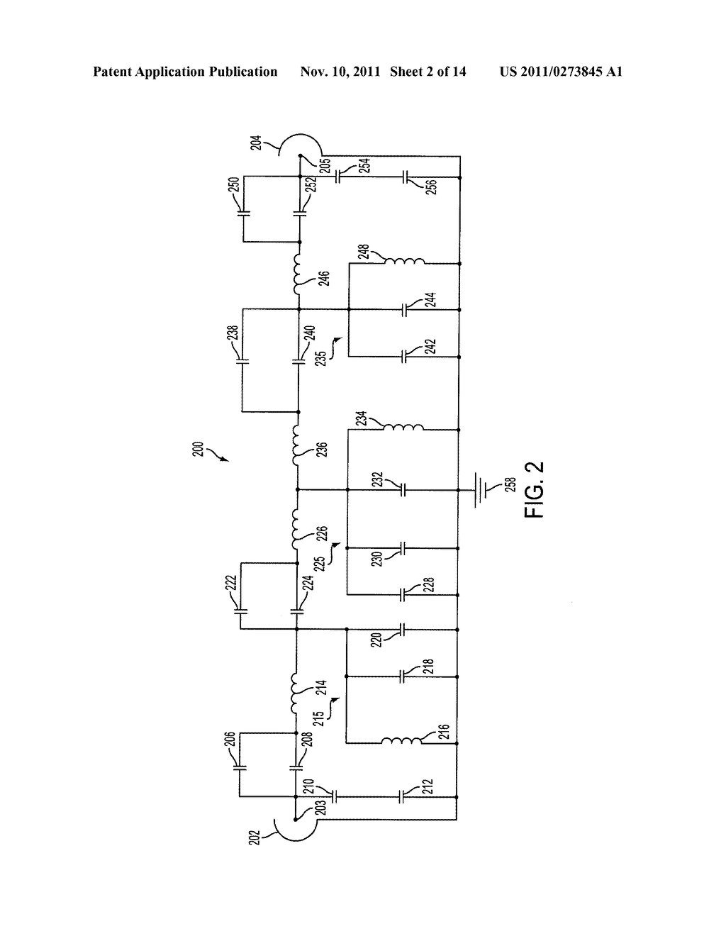 HIGH POWER BAND PASS RF FILTER HAVING A GAS TUBE FOR SURGE SUPPRESSION - diagram, schematic, and image 03