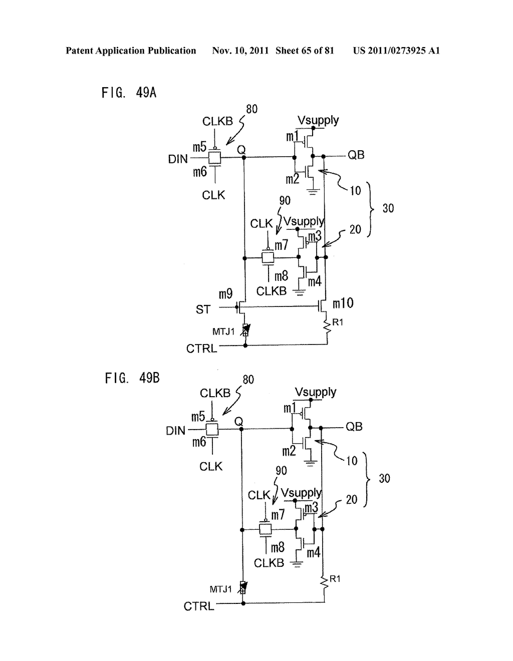 NONVOLATILE SRAM/LATCH CIRCUIT USING CURRENT-INDUCED MAGNETIZATION     REVERSAL MTJ - diagram, schematic, and image 66