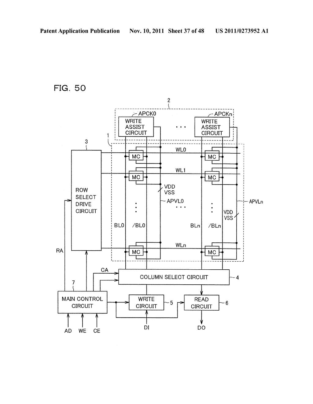 SEMICONDUCTOR MEMORY DEVICE THAT CAN STABLY PERFORM WRITING AND READING     WITHOUT INCREASING CURRENT CONSUMPTION EVEN WITH A LOW POWER SUPPLY     VOLTAGE - diagram, schematic, and image 38