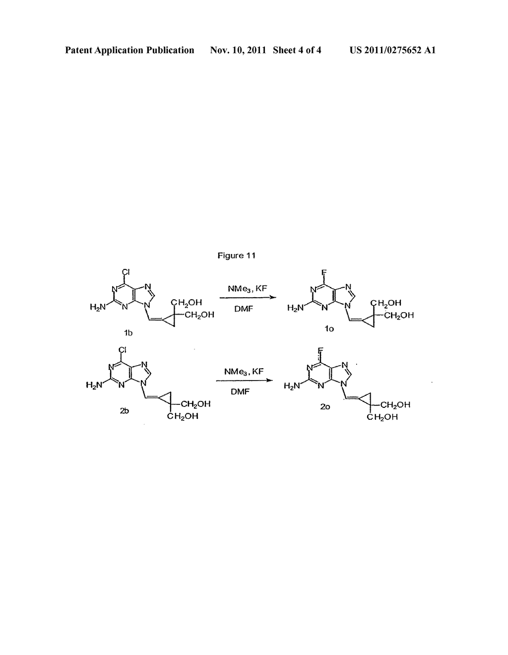 2,2-BIS-(HYDROXYMETHYL)CYCLOPROPYLIDENEMETHYL-PURINES AND -PYRIMIDINES AS     ANTIVIRAL AGENTS - diagram, schematic, and image 05