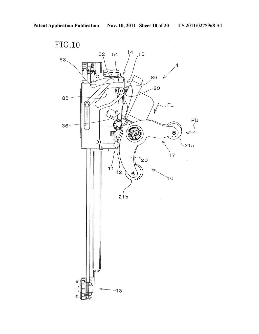 BACK KNEADING DEVICE MOUNTED IN CHAIR-TYPE MASSAGE APPARATUS AND     CHAIR-TYPE MASSAGE APPARATUS EQUIPPED WITH THE BACK KNEADING DEVICE - diagram, schematic, and image 11