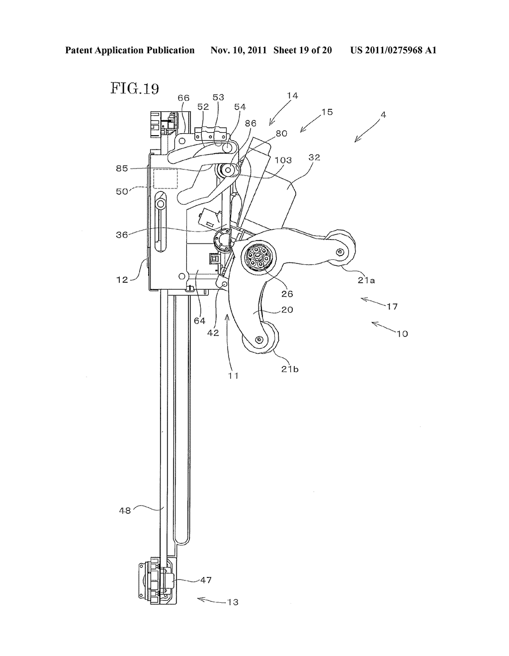 BACK KNEADING DEVICE MOUNTED IN CHAIR-TYPE MASSAGE APPARATUS AND     CHAIR-TYPE MASSAGE APPARATUS EQUIPPED WITH THE BACK KNEADING DEVICE - diagram, schematic, and image 20