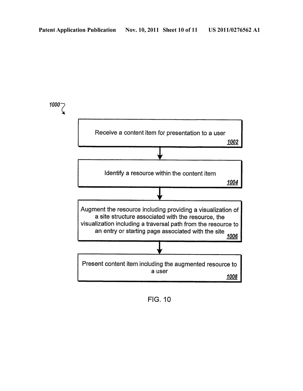 VISUALIZING SITE STRUCTURE AND ENABLING SITE NAVIGATION FOR A SEARCH     RESULT OR LINKED PAGE - diagram, schematic, and image 11