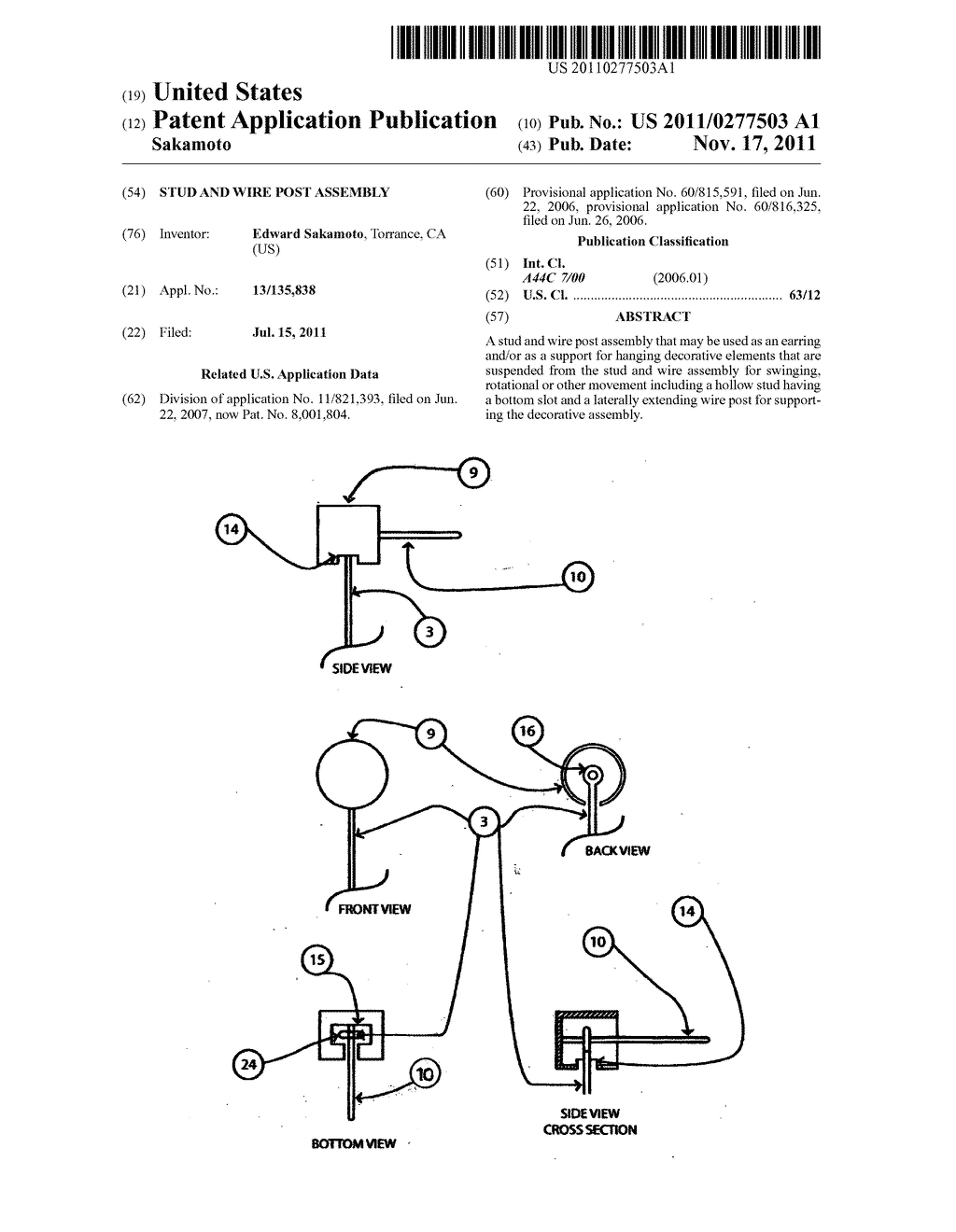 Stud and wire post assembly - diagram, schematic, and image 01