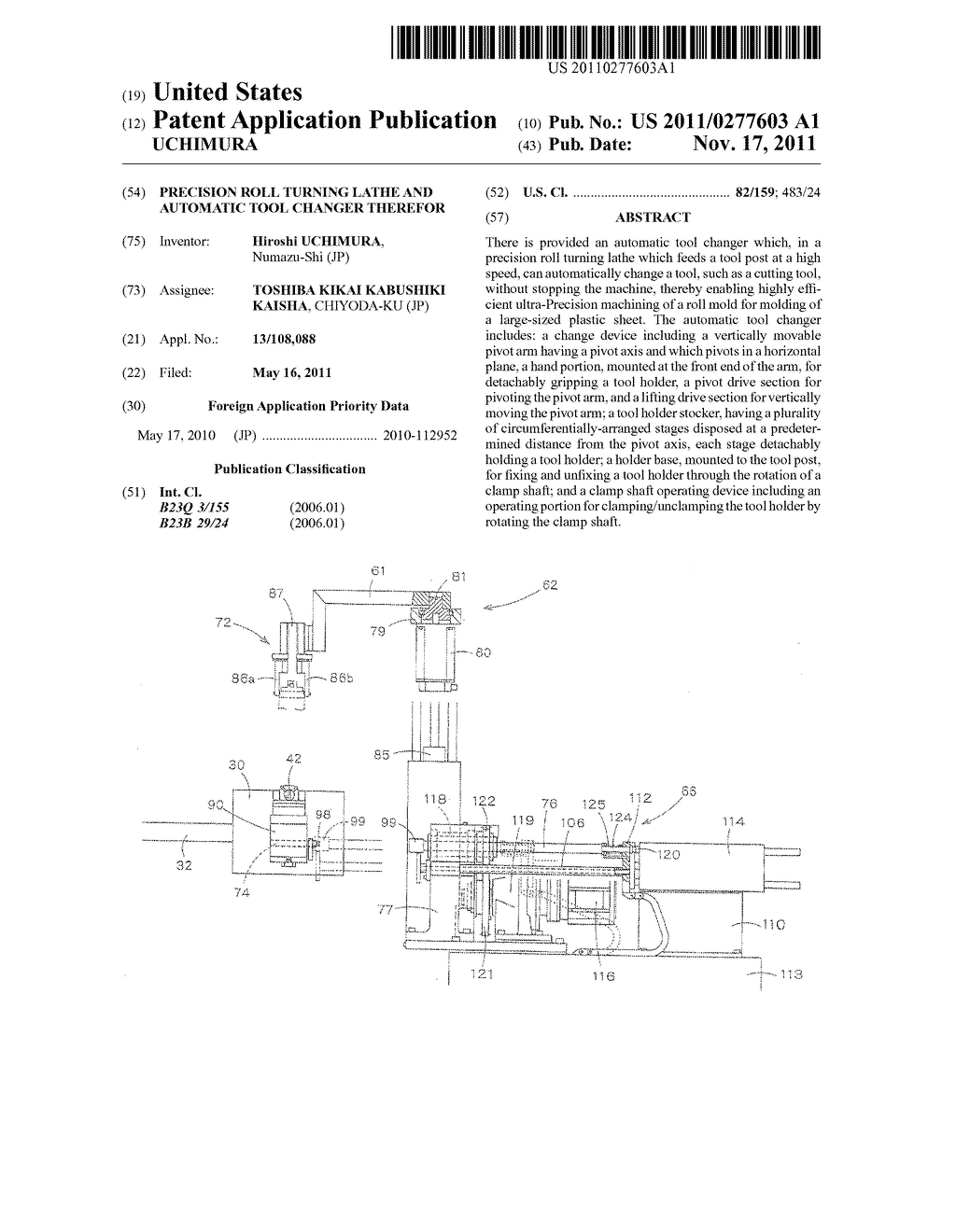 PRECISION ROLL TURNING LATHE AND AUTOMATIC TOOL CHANGER THEREFOR - diagram, schematic, and image 01