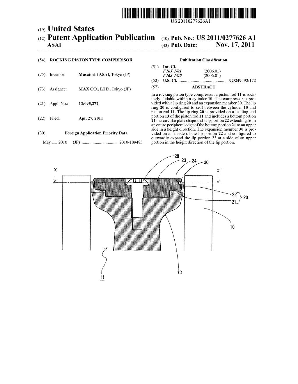 ROCKING PISTON TYPE COMPRESSOR - diagram, schematic, and image 01