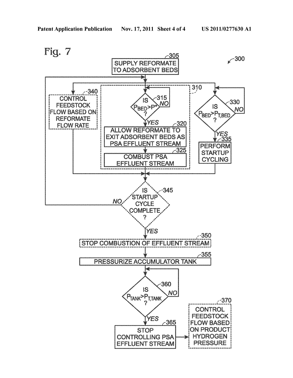 SYSTEMS AND METHODS FOR STARTING UP PRESSURE SWING ADSORPTION ASSEMBLIES     AND HYDROGEN-PRODUCING FUEL PROCESSING SYSTEMS INCLUDING THE SAME - diagram, schematic, and image 05