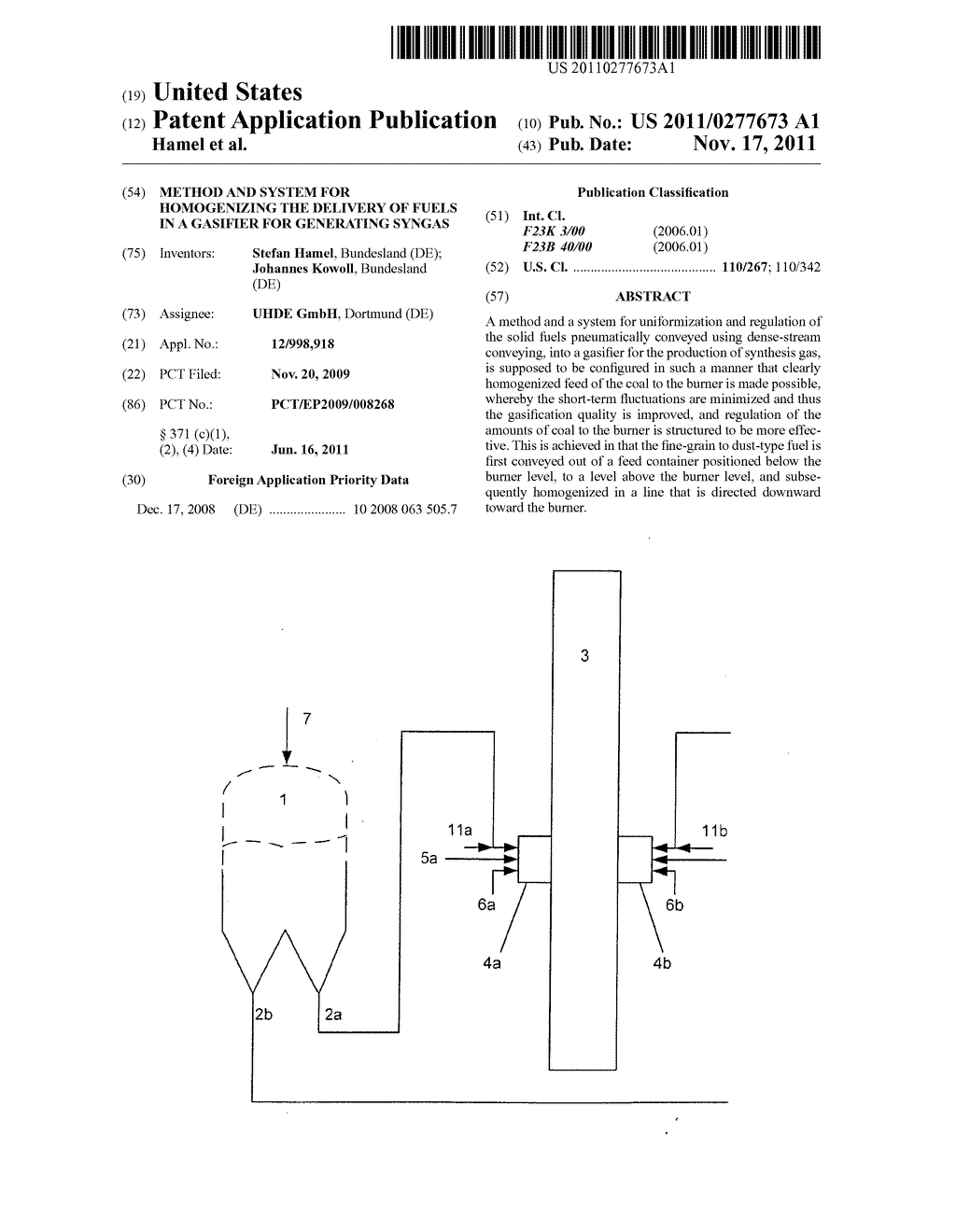 METHOD AND SYSTEM FOR HOMOGENIZING THE DELIVERY OF FUELS IN A GASIFIER FOR     GENERATING SYNGAS - diagram, schematic, and image 01