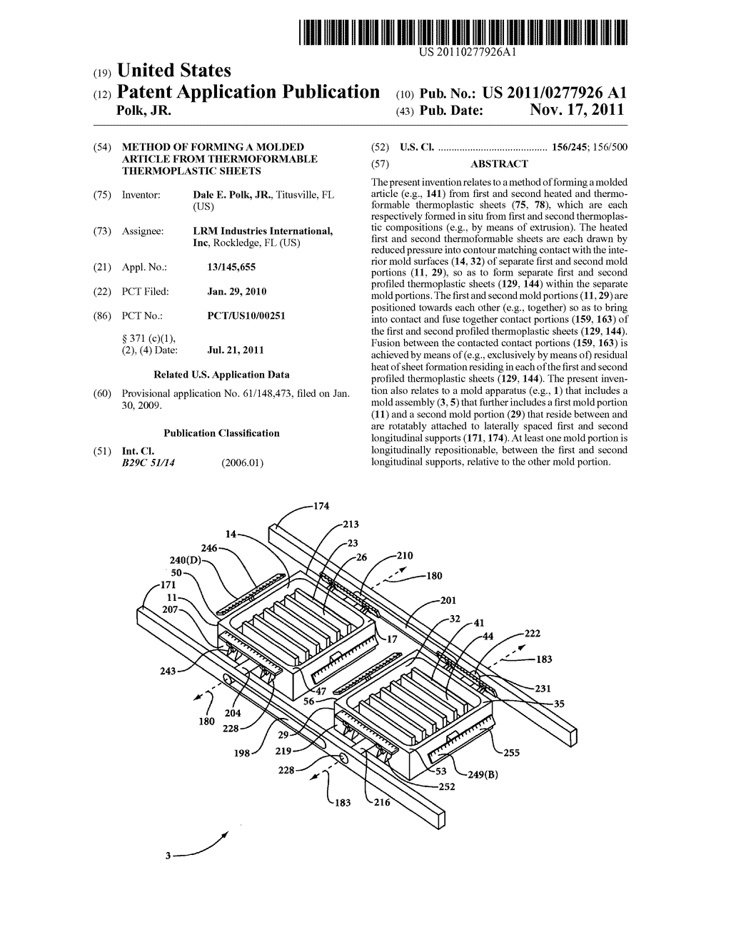 Method of Forming a Molded Article From Thermoformable Thermoplastic     Sheets - diagram, schematic, and image 01