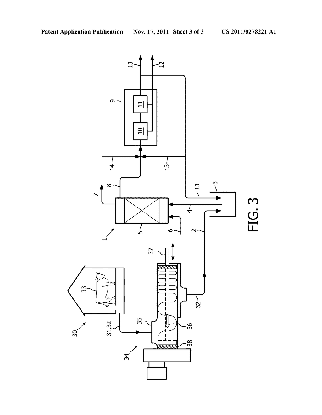 INSTALLATION FOR THE TREATMENT OF UREA-CONTAINING WATER, TOILET, STABLE,     AND METHOD - diagram, schematic, and image 04