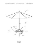 Removable Support Apparatus for Attachment to a Beach Umbrella and Method     of Manufacturing Same diagram and image