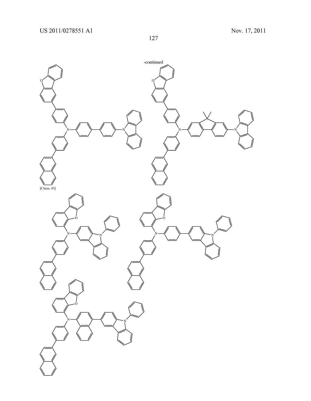 AROMATIC AMINE DERIVATIVE, AND ORGANIC ELECTROLUMINESCENT ELEMENT - diagram, schematic, and image 128