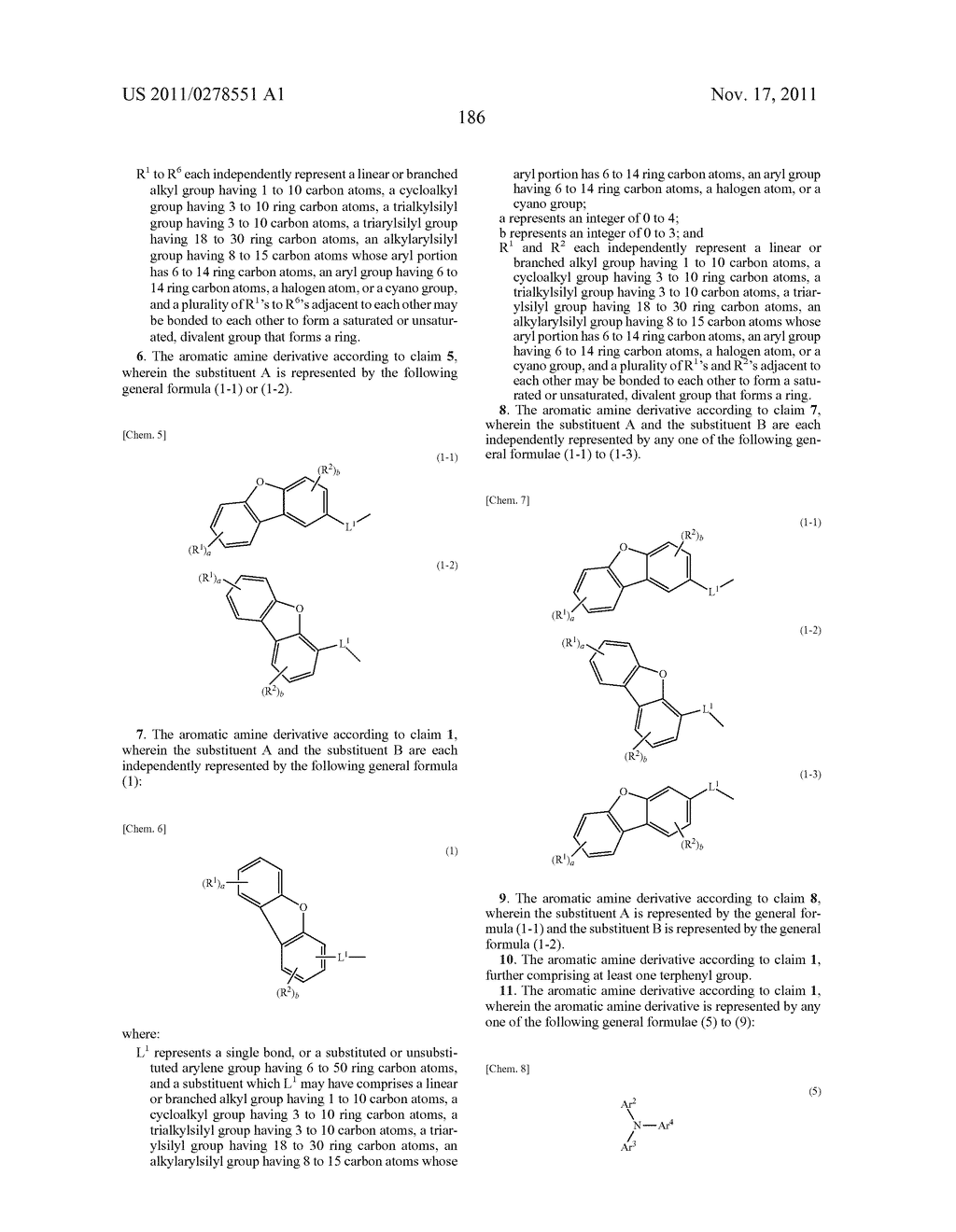 AROMATIC AMINE DERIVATIVE, AND ORGANIC ELECTROLUMINESCENT ELEMENT - diagram, schematic, and image 187