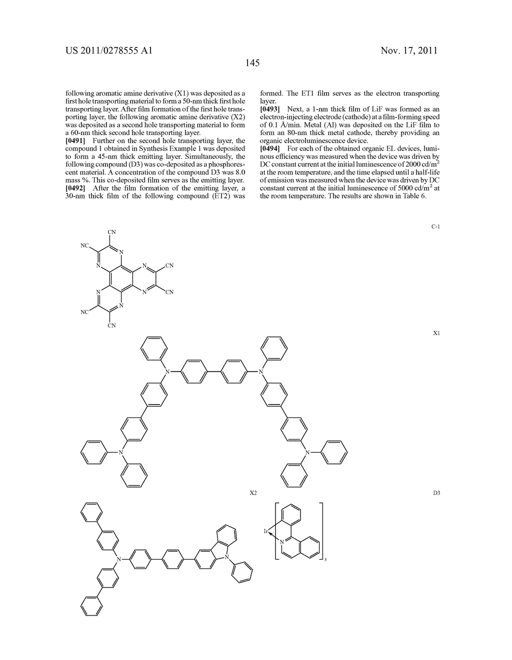 BISCARBAZOLE DERIVATIVE, MATERIAL FOR ORGANIC ELECTROLUMINESCENCE DEVICE     AND ORGANIC ELECTROLUMINESCENCE DEVICE USING THE SAME - diagram, schematic, and image 147