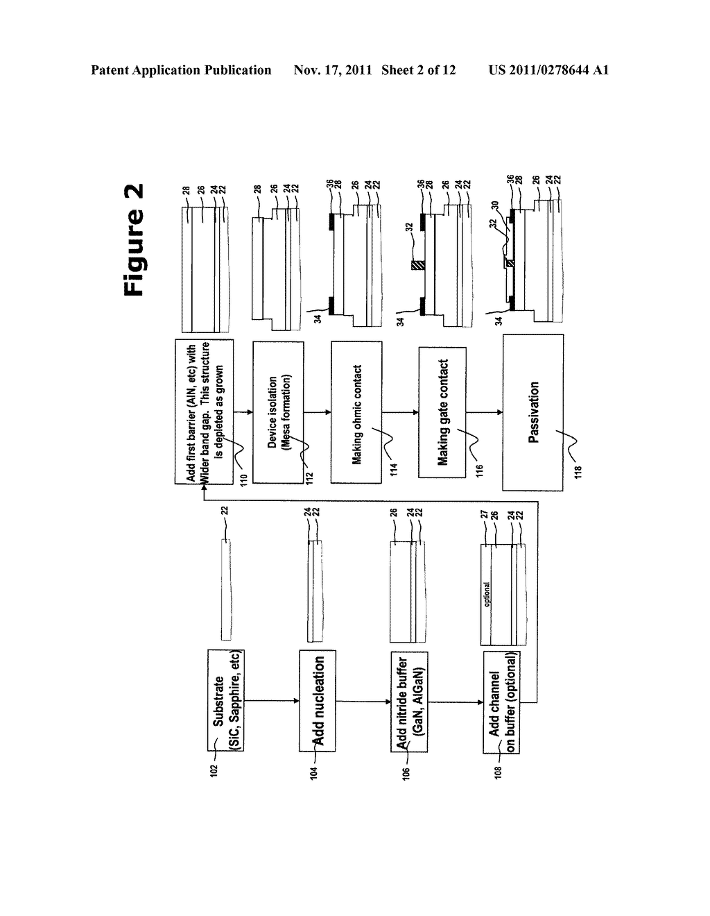 GROUP III-NITRIDE ENHANCEMENT MODE FIELD EFFECT DEVICES AND FABRICATION     METHODS - diagram, schematic, and image 03